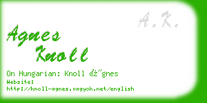 agnes knoll business card